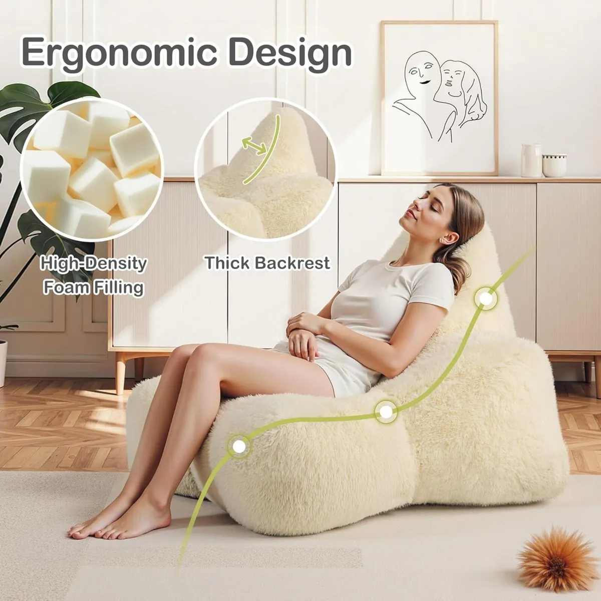 Bean Bag Chair Large Star with Filling Included - Image 4