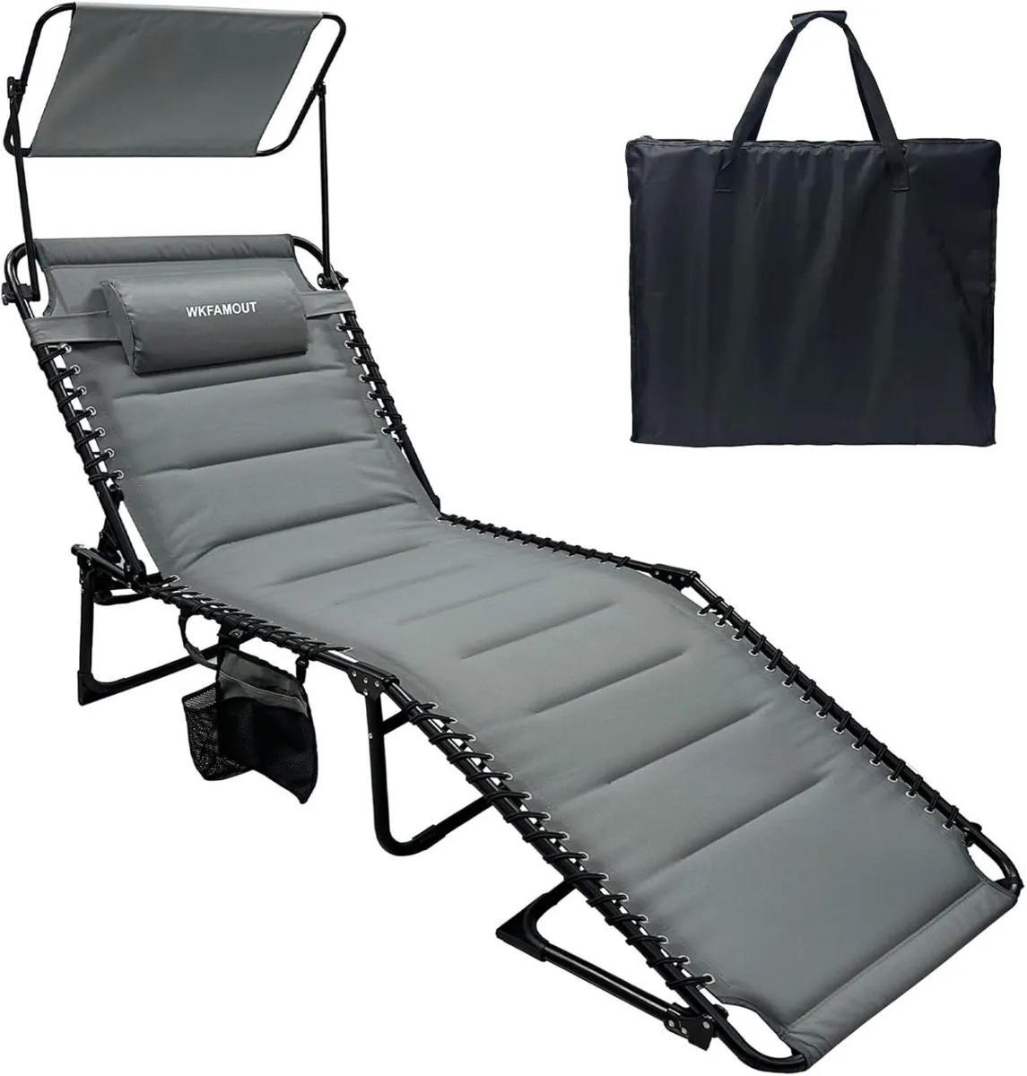 5-Position Adjustable Folding Lounge Chair - Image 1