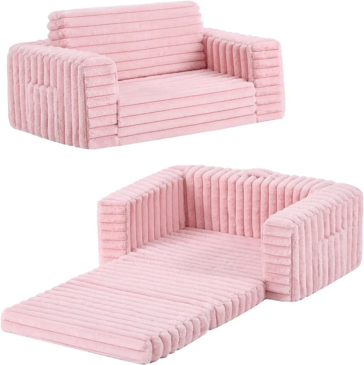 Kids Sofa Bed Extra Wide 2-In-1 Toddler Chair - Image 1