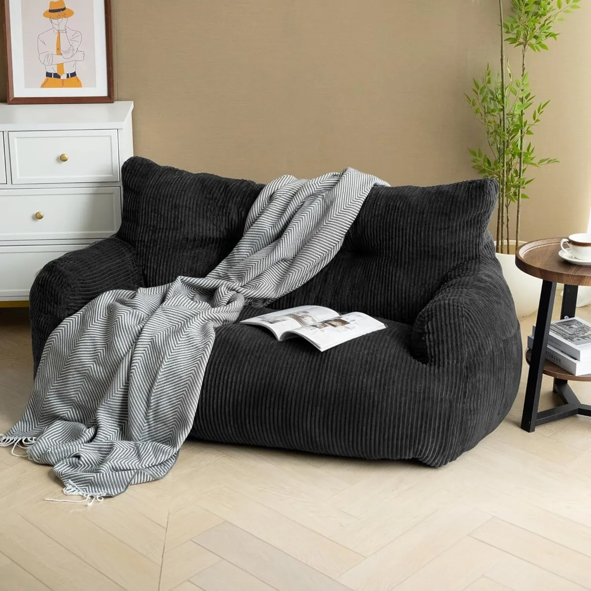 Bean Bag Chair 2 Seater Adult with Sponge - Image 1