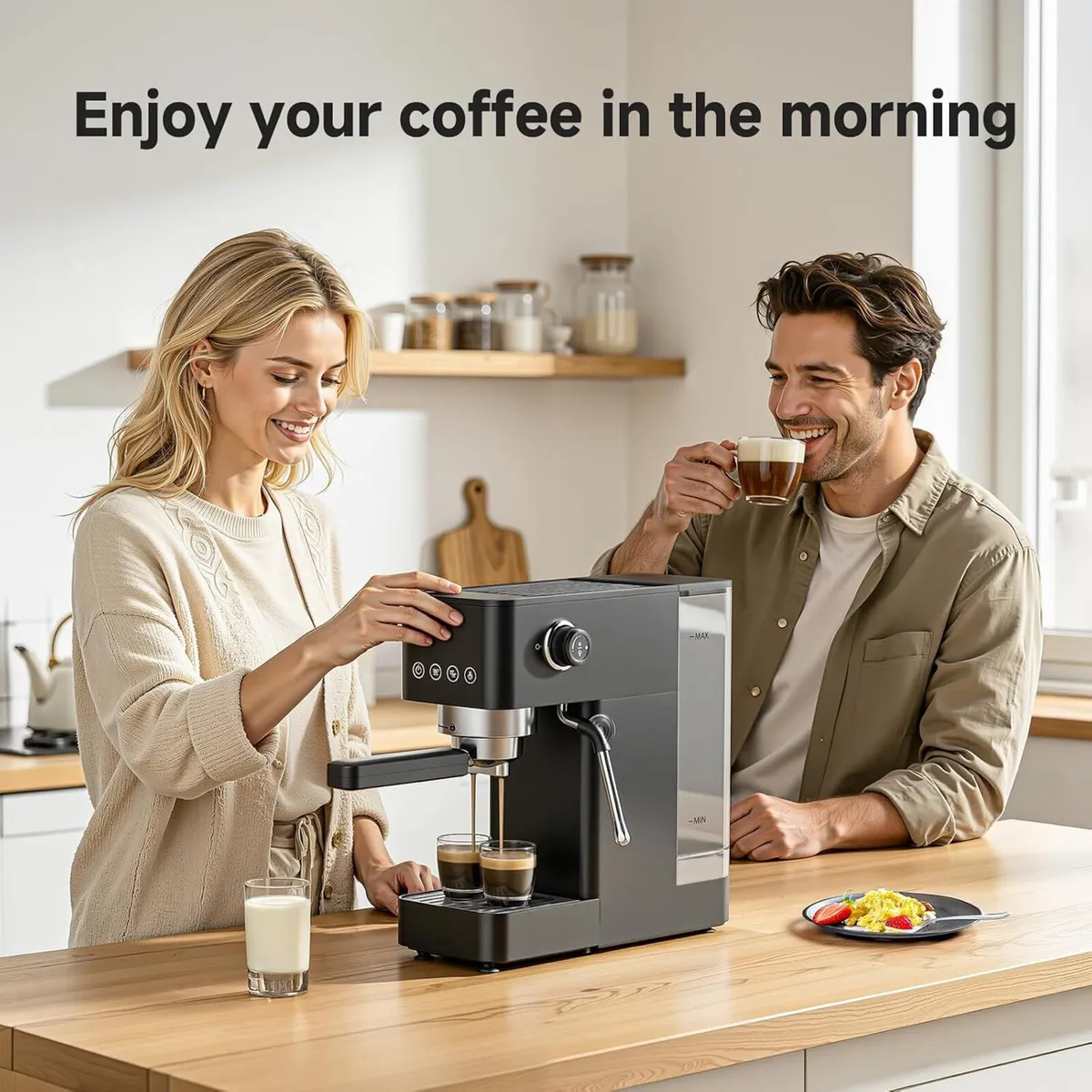 20-Bar-Professional-Espresso-Machine 1350W Coffee - Image 2