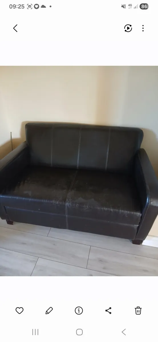 Faux leather sofa - Image 1