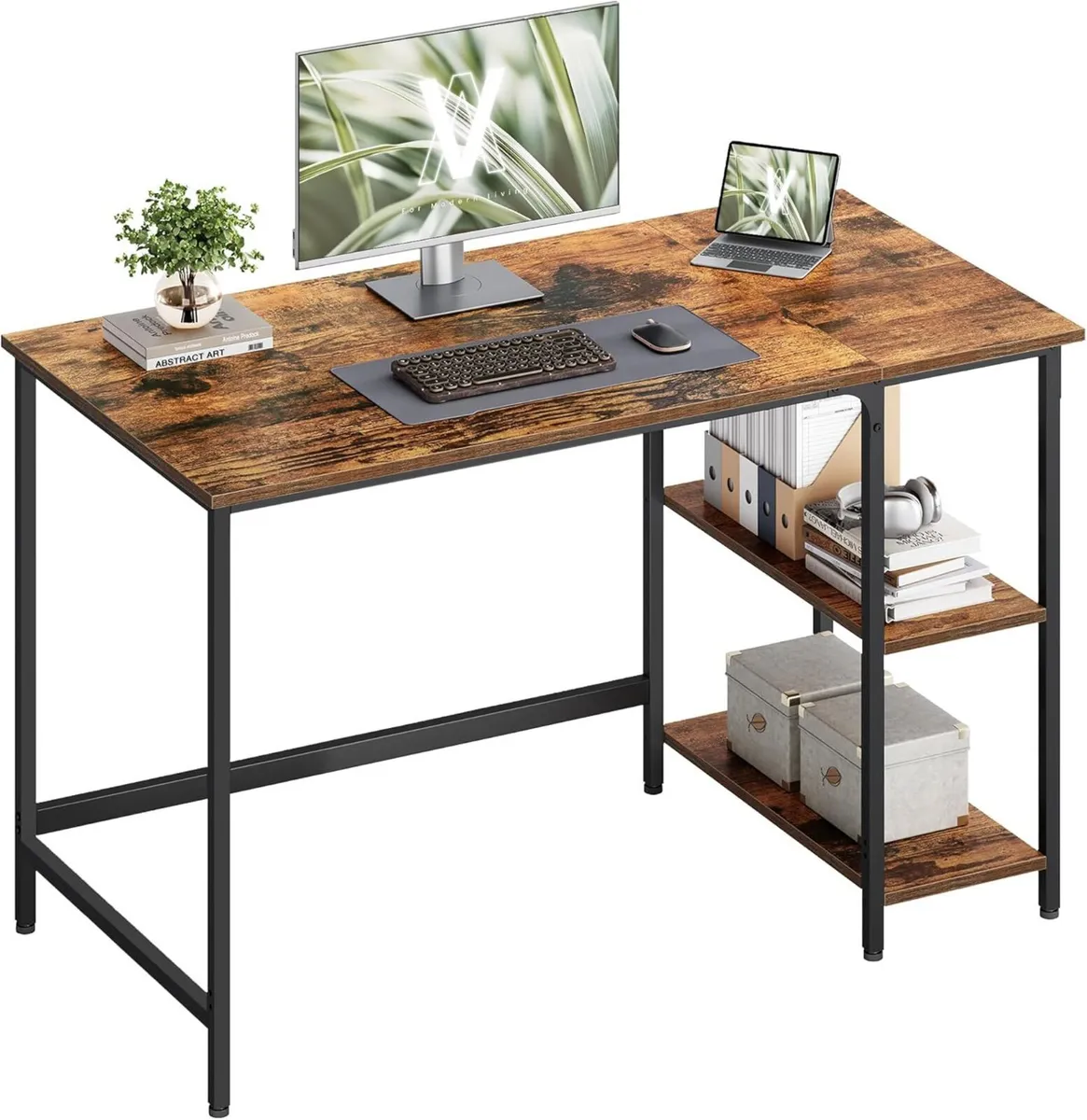 Computer Desk Writing with 2 Shelves on Left - Image 1