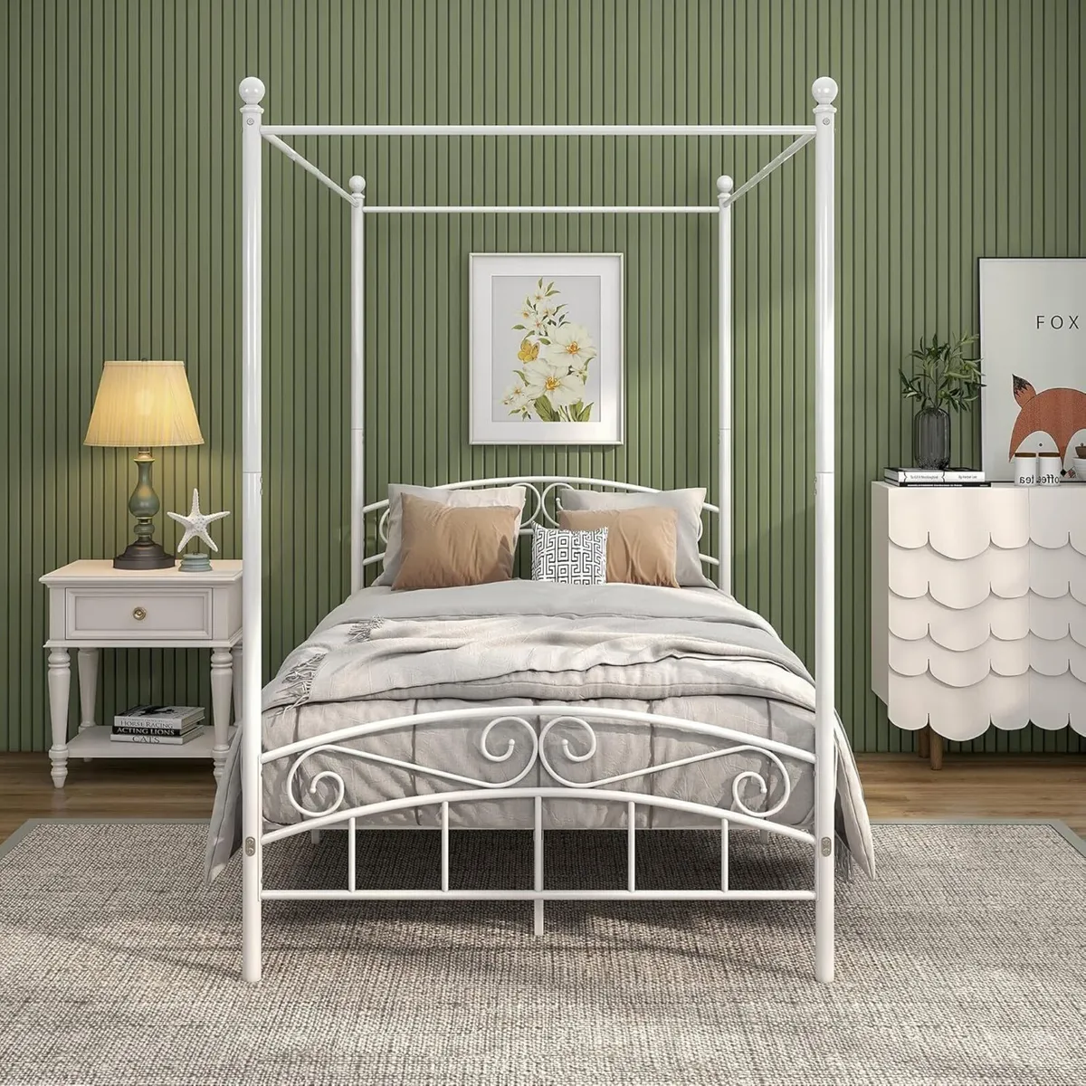 Bed Frame with Ornate European Style Headboard - Image 1
