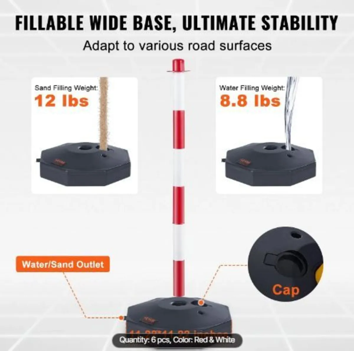 Adjustable Traffic Delineator Post Cones, 6 Pack - Image 4