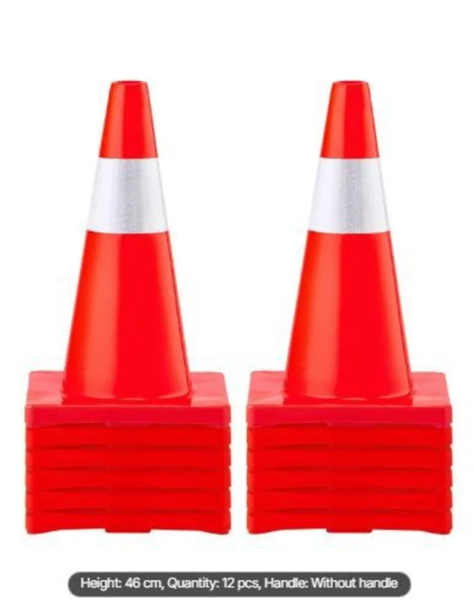 12Pack 18" Traffic Cones, Safety Road Parking - Image 3