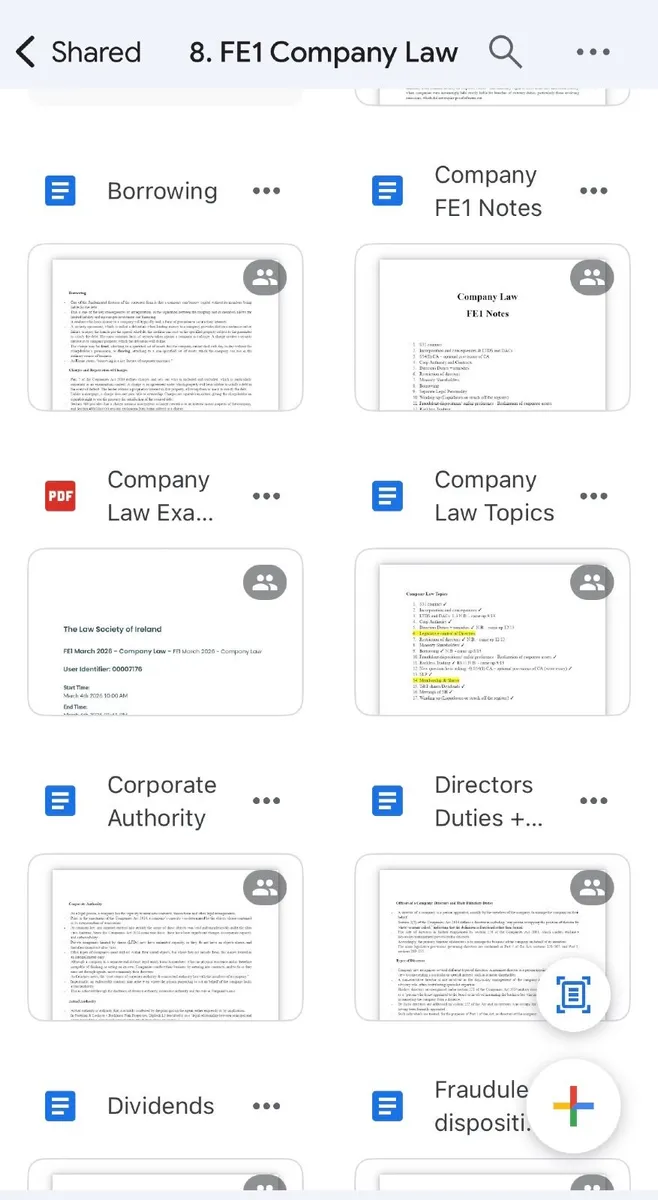 FE1 Company Law Notes for sale - Image 1