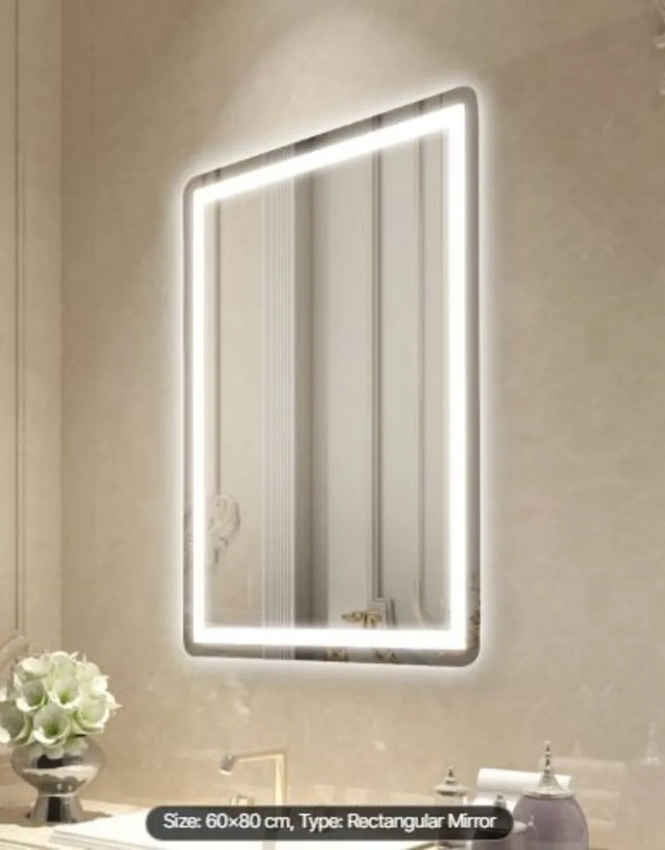 LED Bathroom Mirror, 60 x 80 cm LED - Image 1