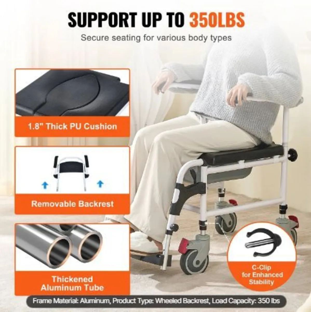 Shower Commode Wheelchair - Image 1