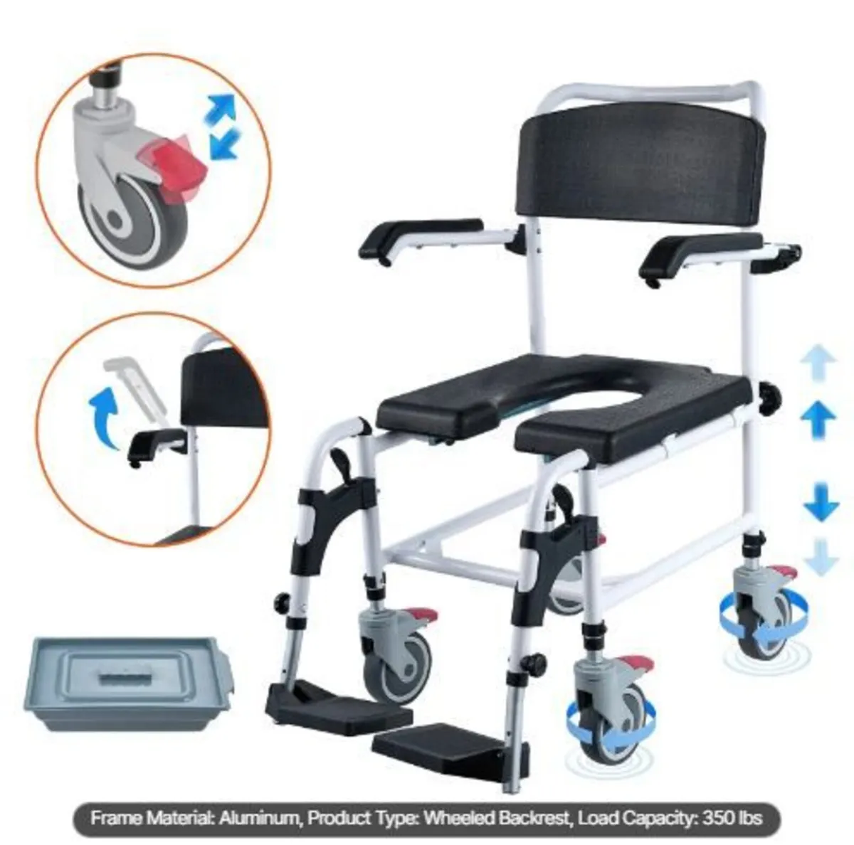 Shower Commode Wheelchair - Image 2