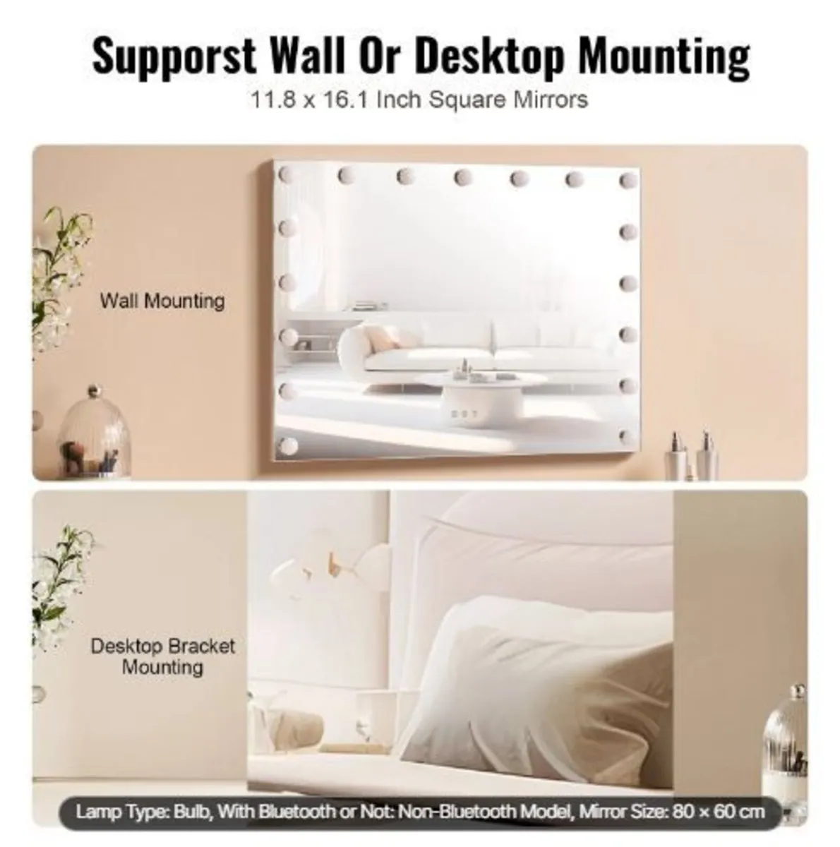 Hollywood Vanity Mirror With Lights - Image 2
