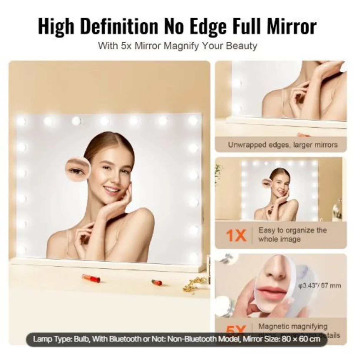 Hollywood Vanity Mirror With Lights - Image 3