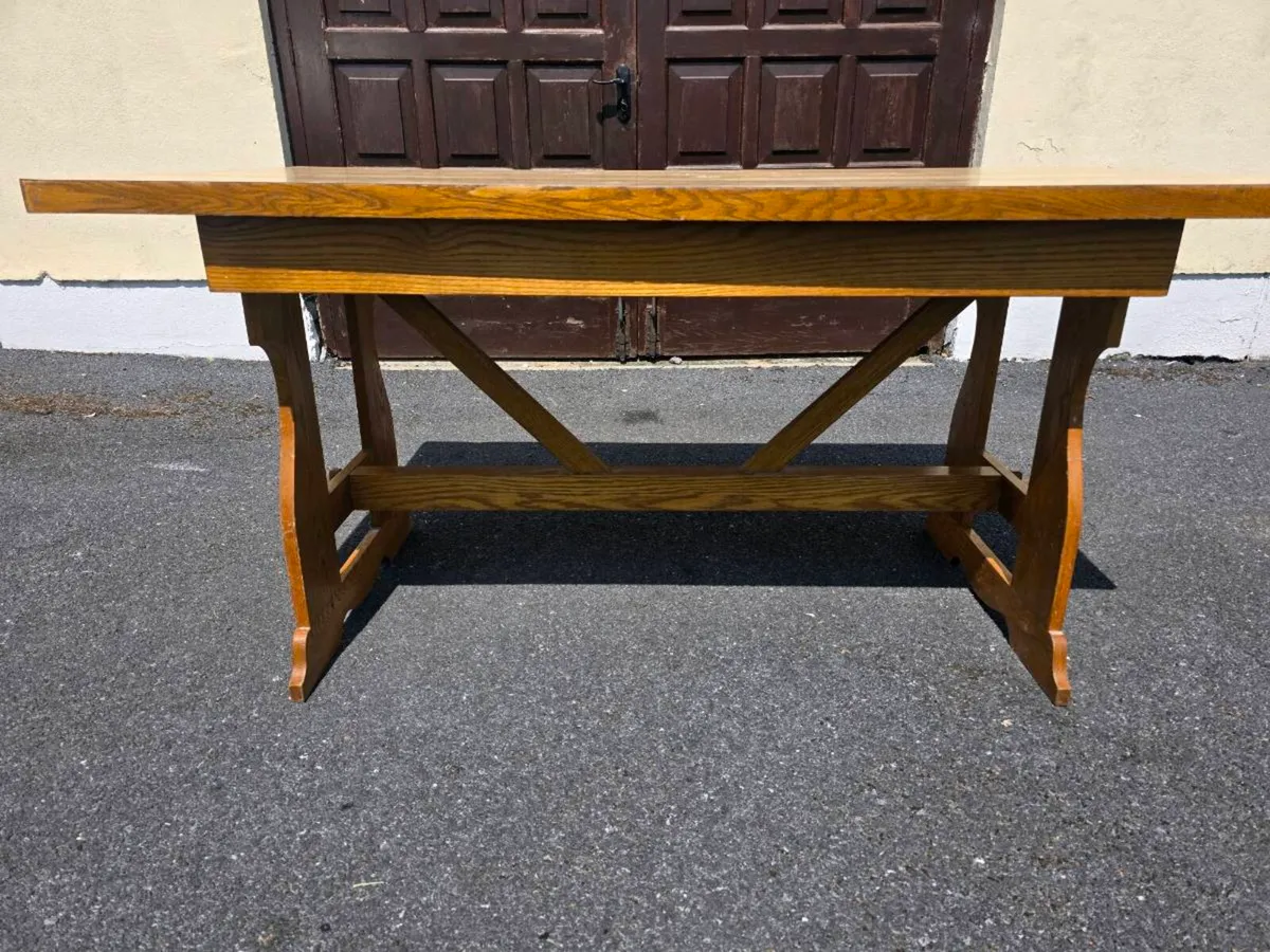 Solid Oak Dining Table & 4 Chairs – 158cm x 84cm - Image 4