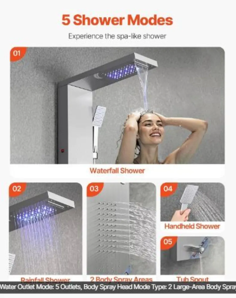 Shower Panel Tower System with Rainfall - Image 4
