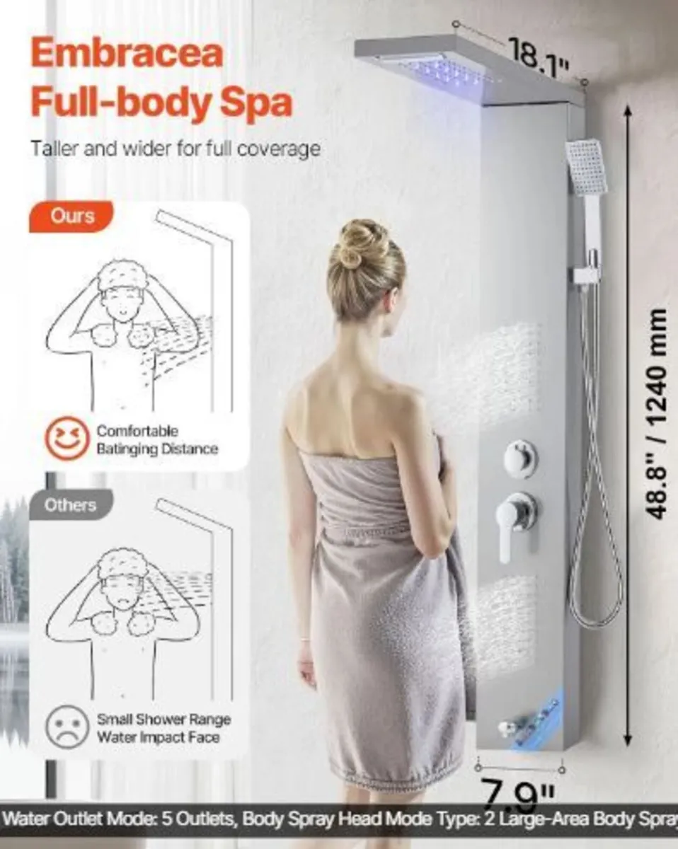 Shower Panel Tower System with Rainfall - Image 2