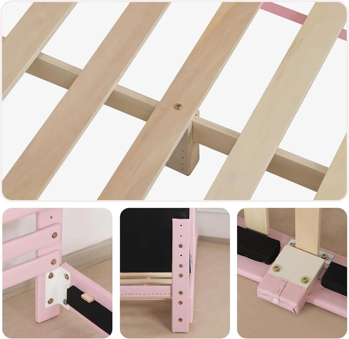 Kids Bed Frame Pvc Leather Children's Toddler - Image 4