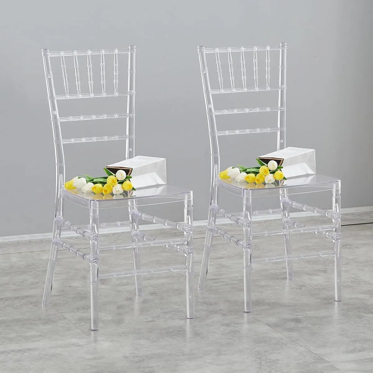Clear Chiavari Chairs Transparent Acrylic Plastic - Image 1