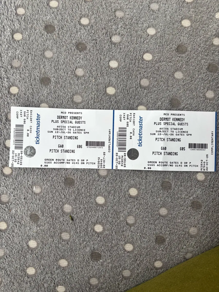 Dermot Kennedy Sunday July 12th at Aviva 2 tickets
