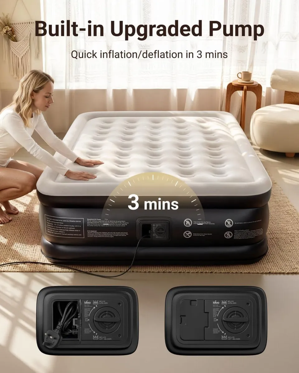 Inflatable Air Mattress Airbed with Built-In Pump - Image 2