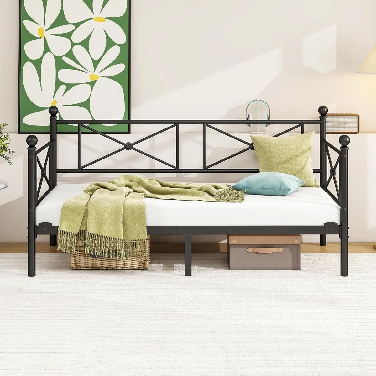 Sofa Bed Metal Daybed Frame with Headboard - Image 2