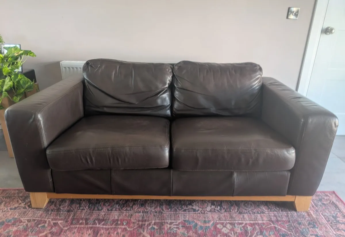 Leather two-seater sofa - Image 3