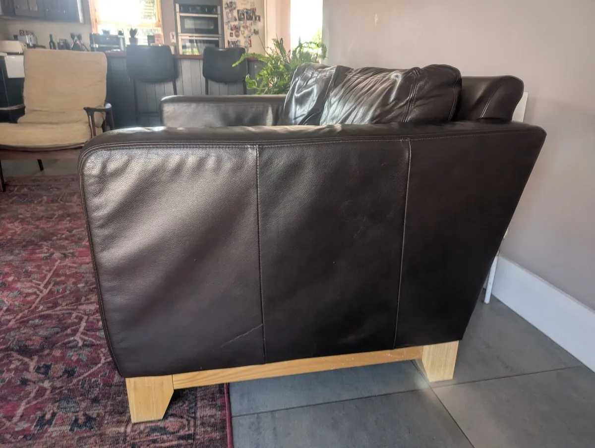 Leather two-seater sofa - Image 4