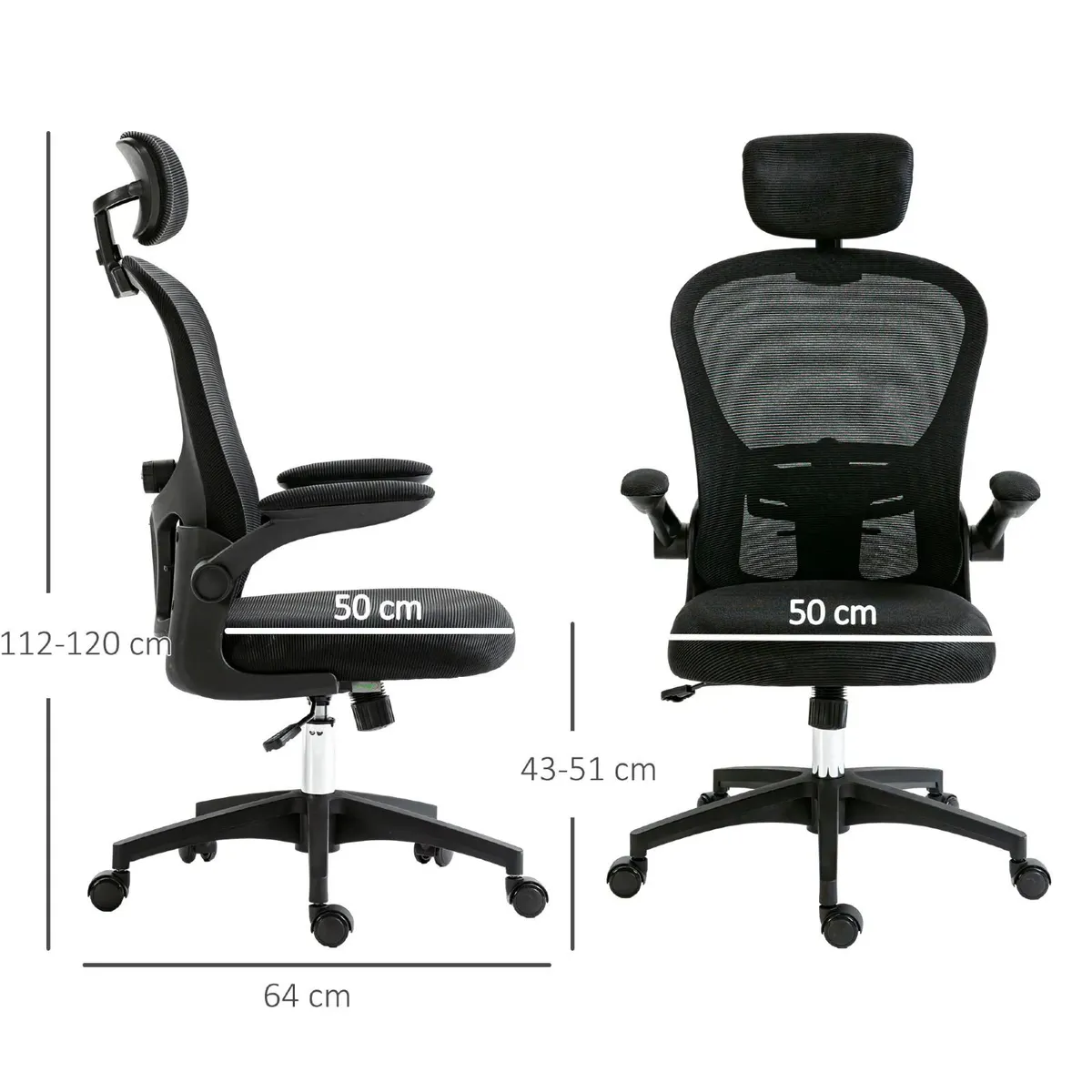 Office Chair Multi Adjustable with Lumbar Support, - Image 2