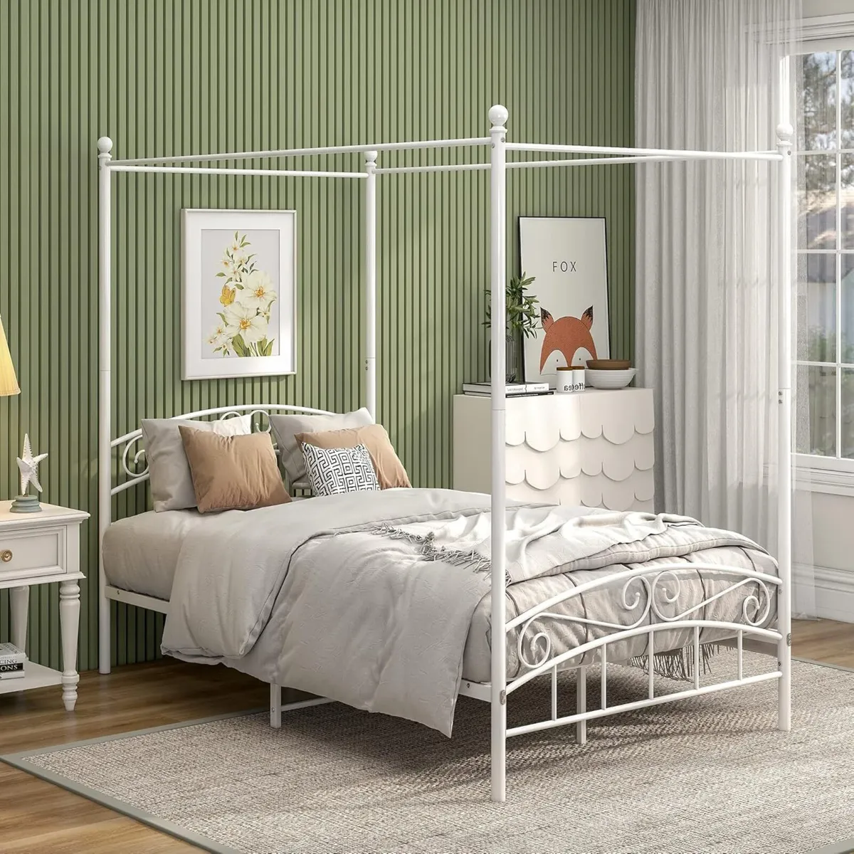 Bed Frame with Ornate European Style Headboard - Image 3