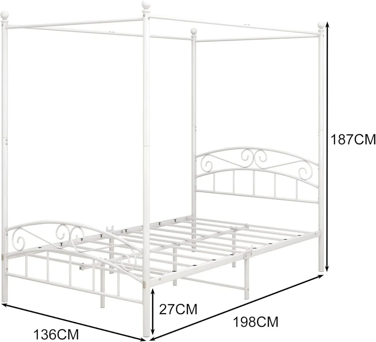 Bed Frame with Ornate European Style Headboard - Image 2