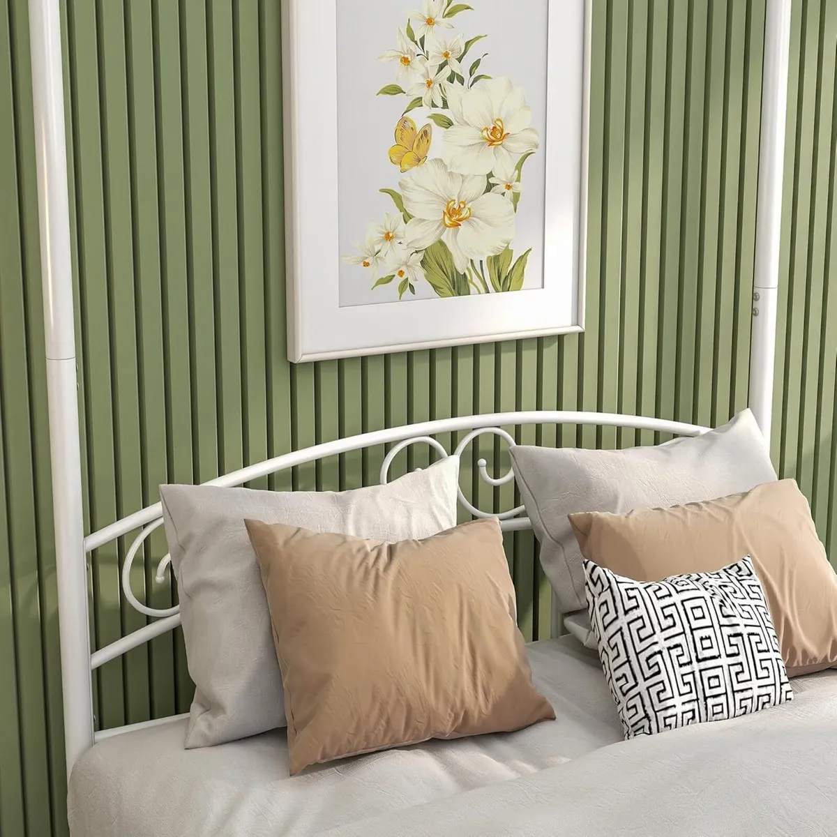 Bed Frame with Ornate European Style Headboard - Image 4