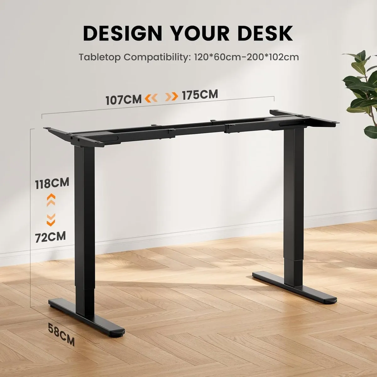 Desk Frame Dual Motor Electric Height Adjustable - Image 3