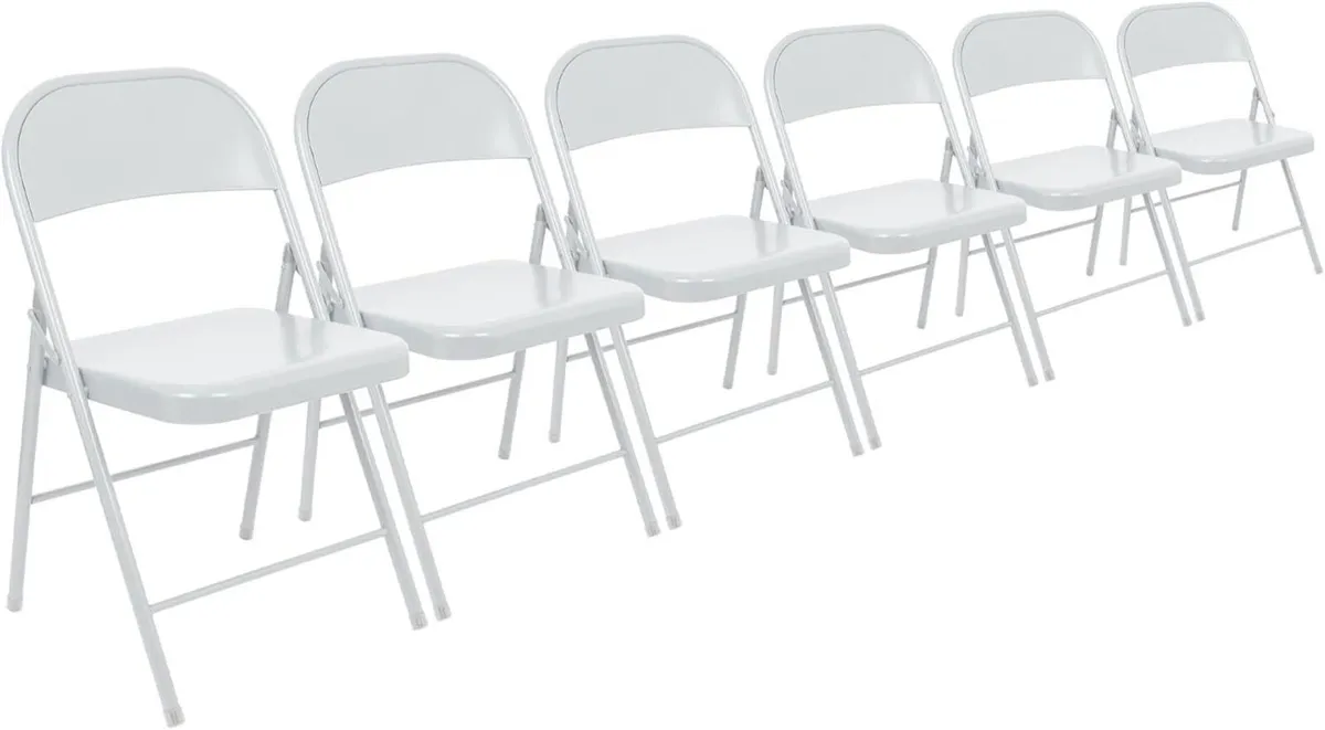 Metal Folding Chairs with Rubber Bumper Feet Pack - Image 1