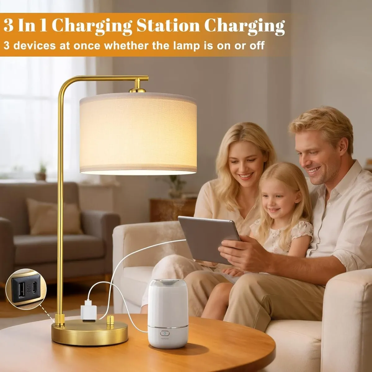Bedside Table Lamps for Bedroom -Dimmable - Image 3