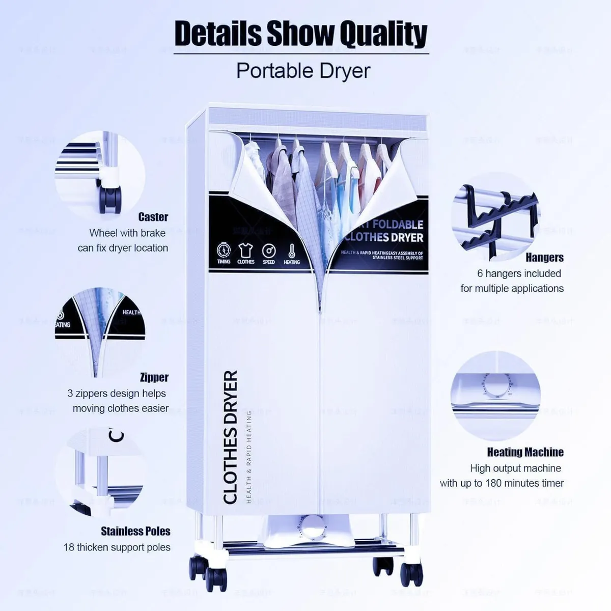 Clothes Dryer Portable Drying Machine with Timer - Image 4