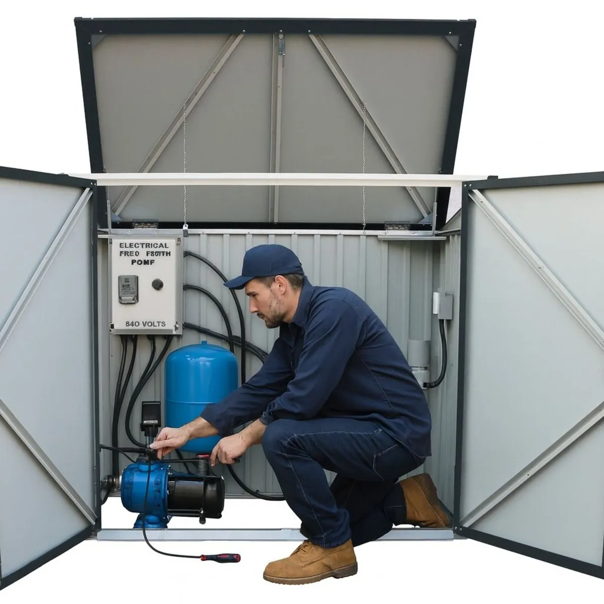 5×3 Steel Shed – Pump House / Well Pump Cabinet / - Image 4