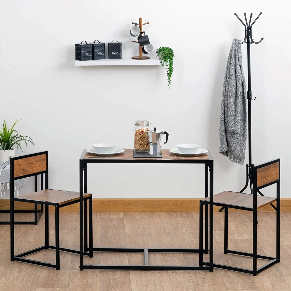 2 Seater Compact Dining Set Chairs and Table - Image 1