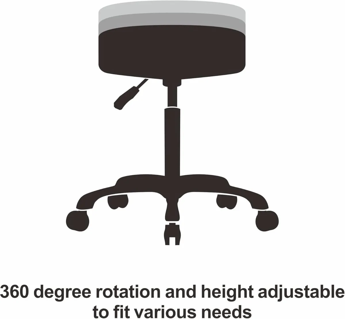 Adjustable Rolling Stool Chair with Wheels - Image 3
