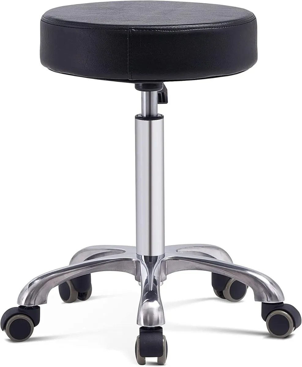Adjustable Rolling Stool Chair with Wheels - Image 1