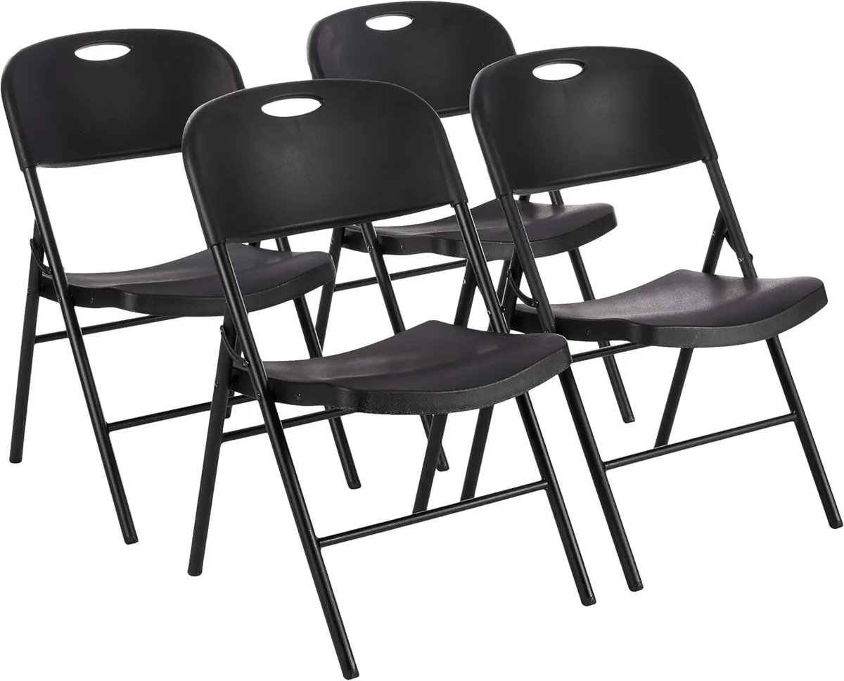 Plastic Metal Foldable Chairs Powder-Coated Steel - Image 1