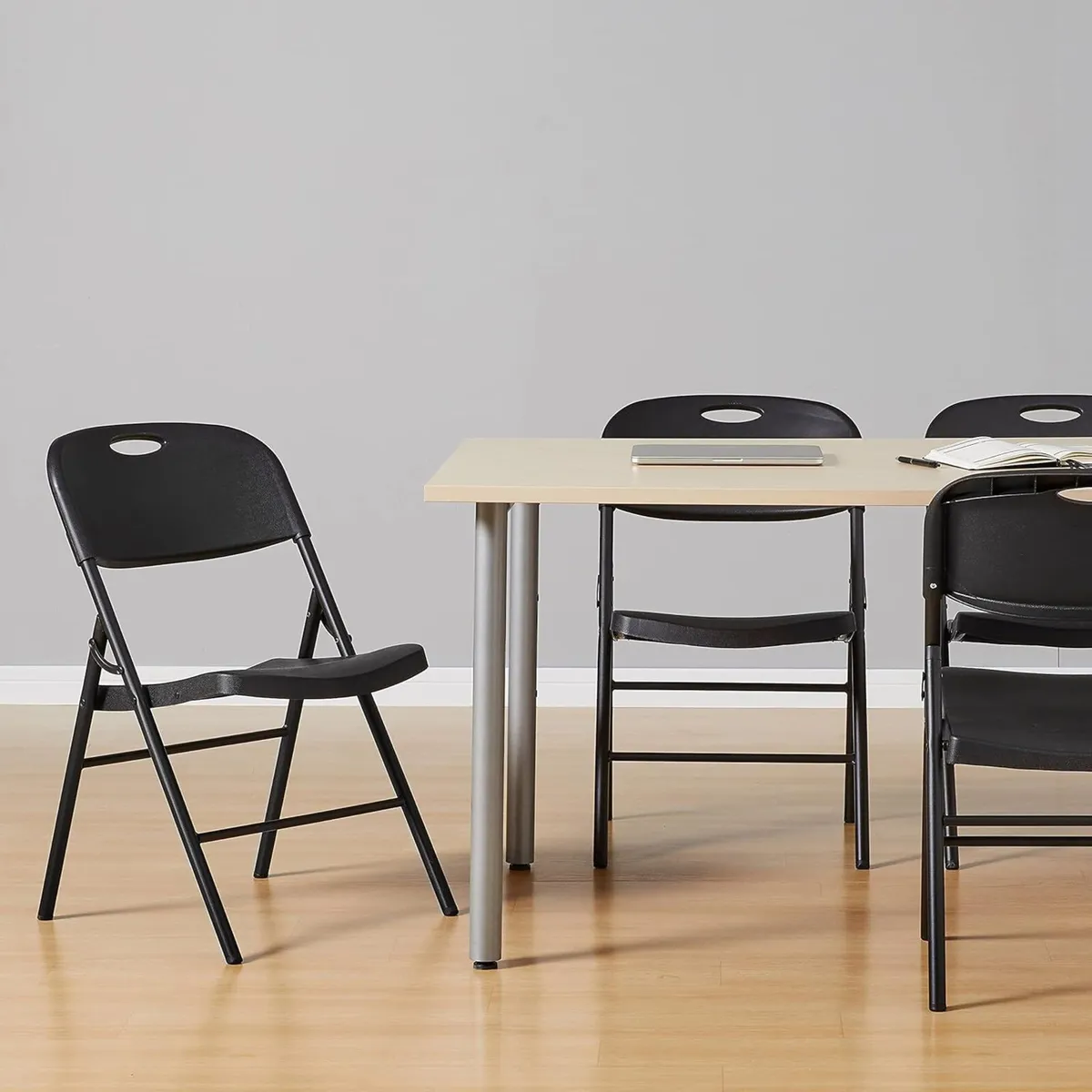 Plastic Metal Foldable Chairs Powder-Coated Steel - Image 2