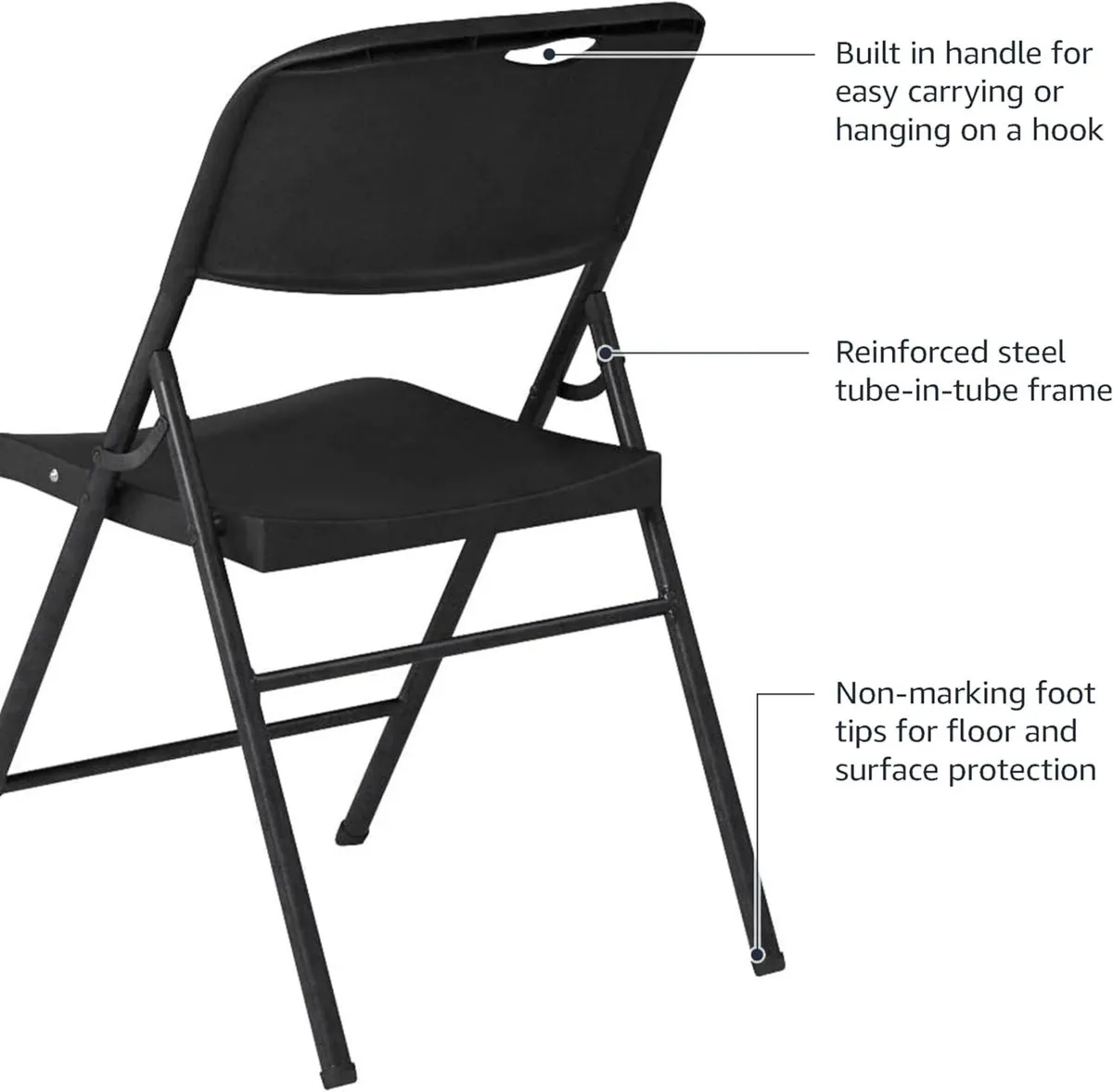 Plastic Metal Foldable Chairs Powder-Coated Steel - Image 4