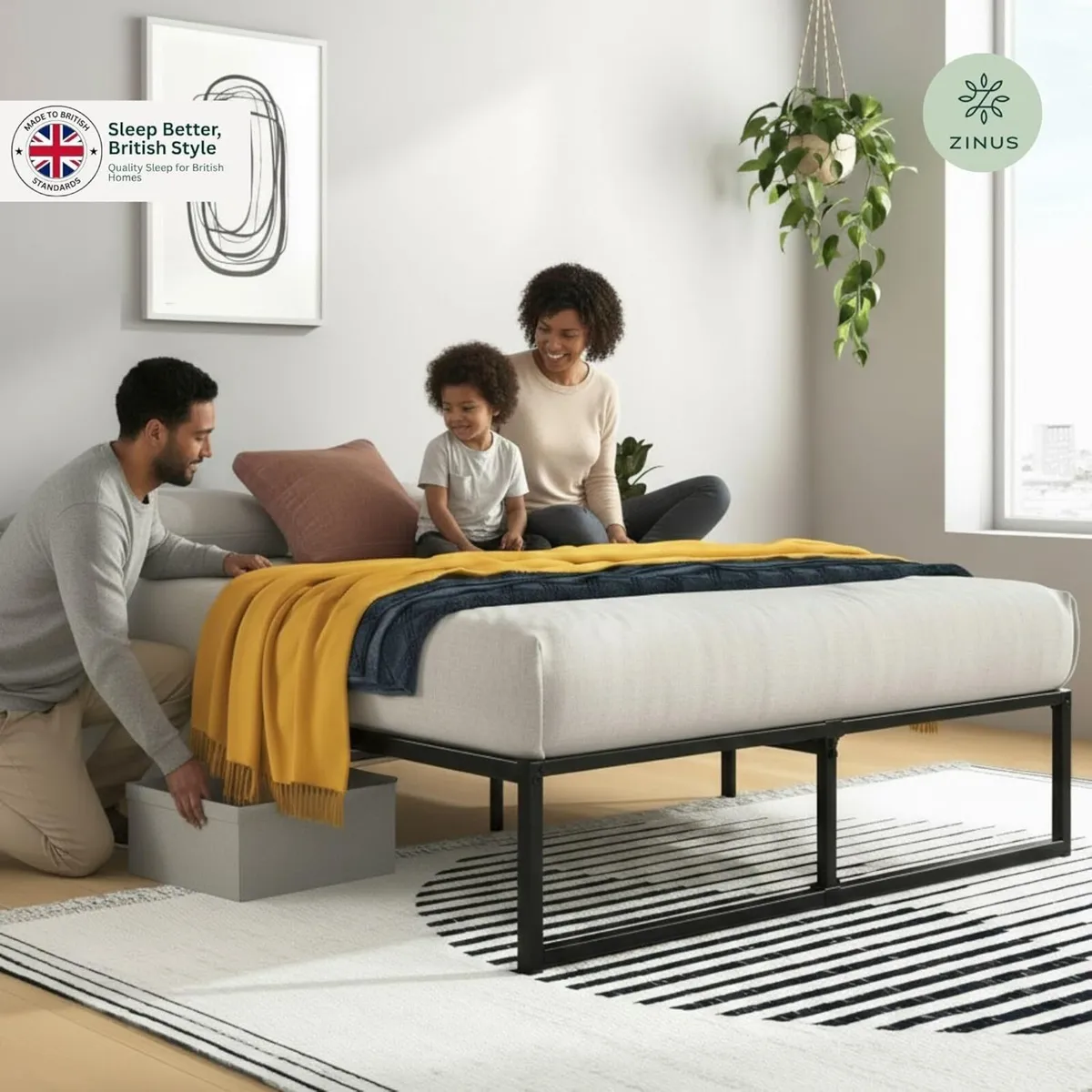 Bed Frame 14.2'' Height Metal Base with Steel - Image 3