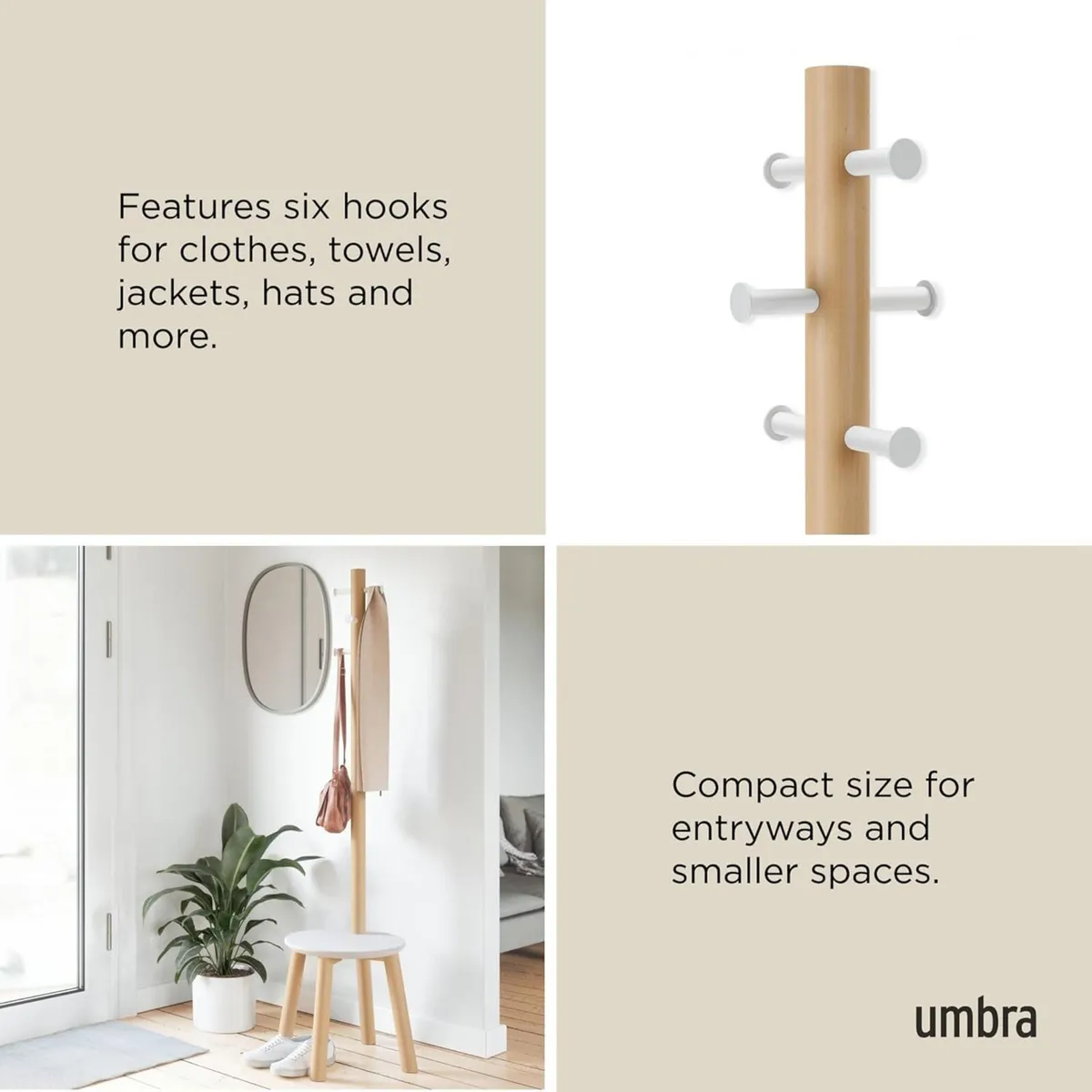 Coat Rack Stool Clothing Organiser Umbrella Holder - Image 4