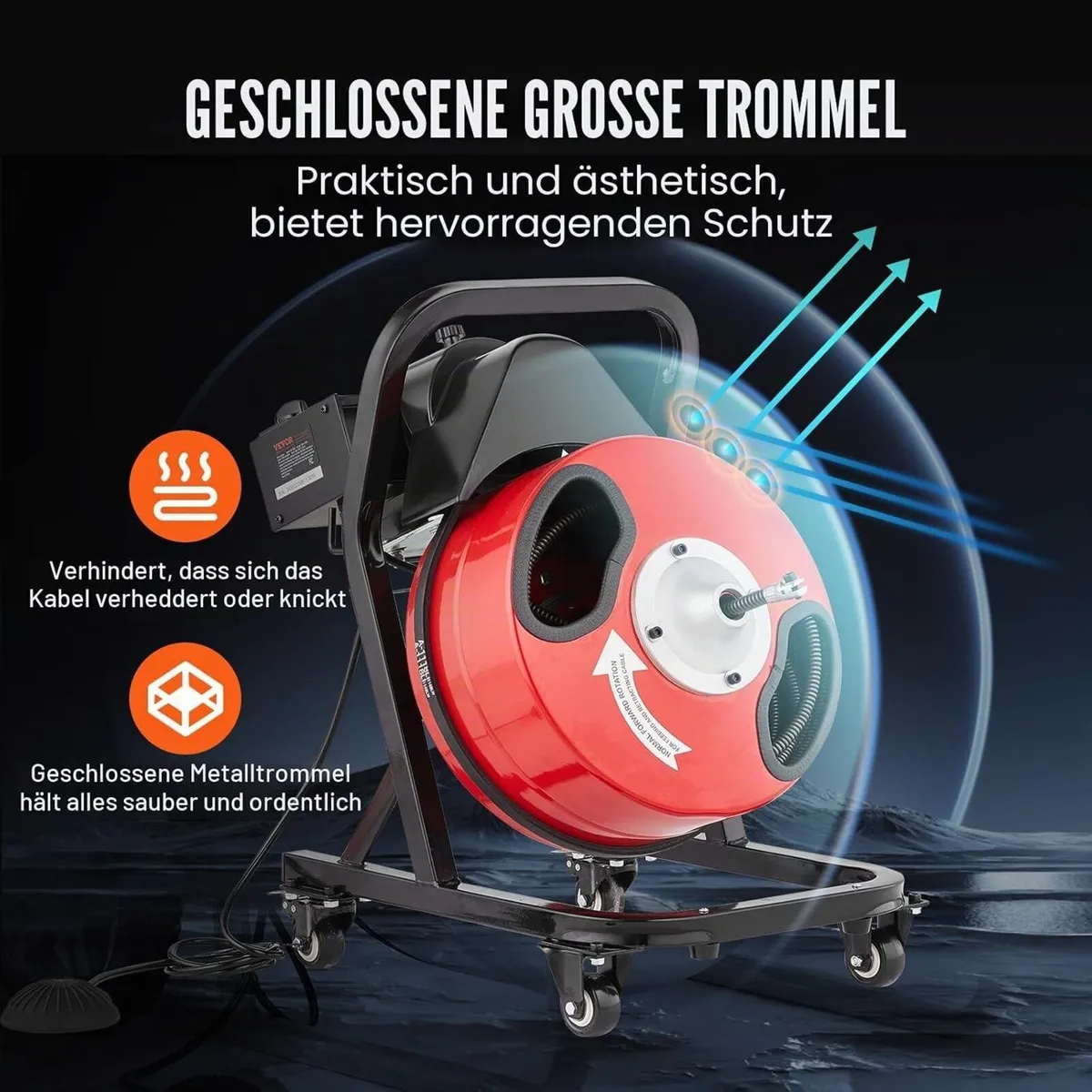 50ft * 1/2 250w Drain Pipe Cleaning Machine - Image 3