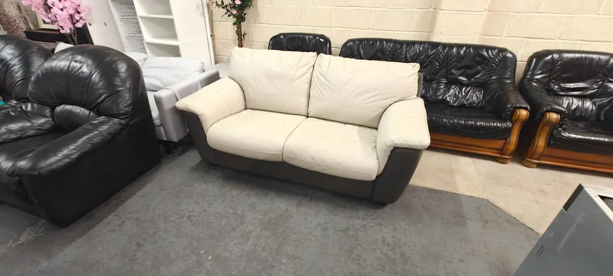 Leather Sofa Bed - Image 1