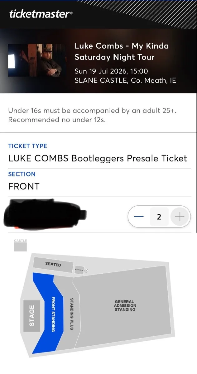Luke Combs Tickets - Front Section