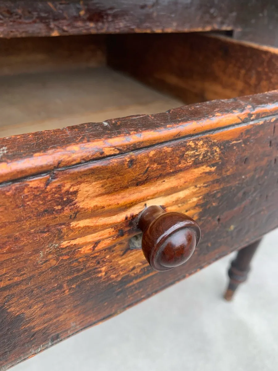 Victorian pine kitchen preparation table. - Image 4