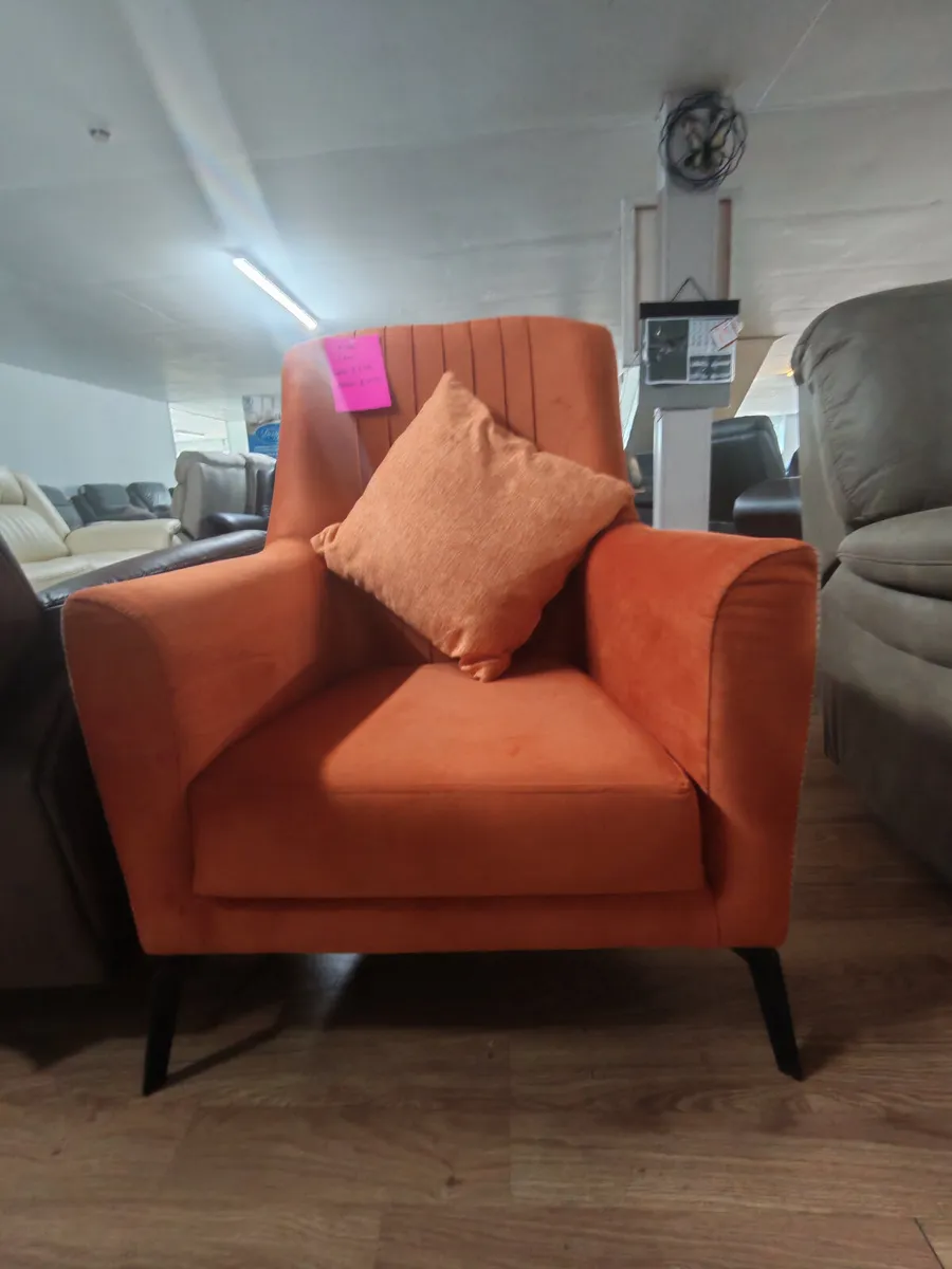 Modern burnt orange chair - Image 1