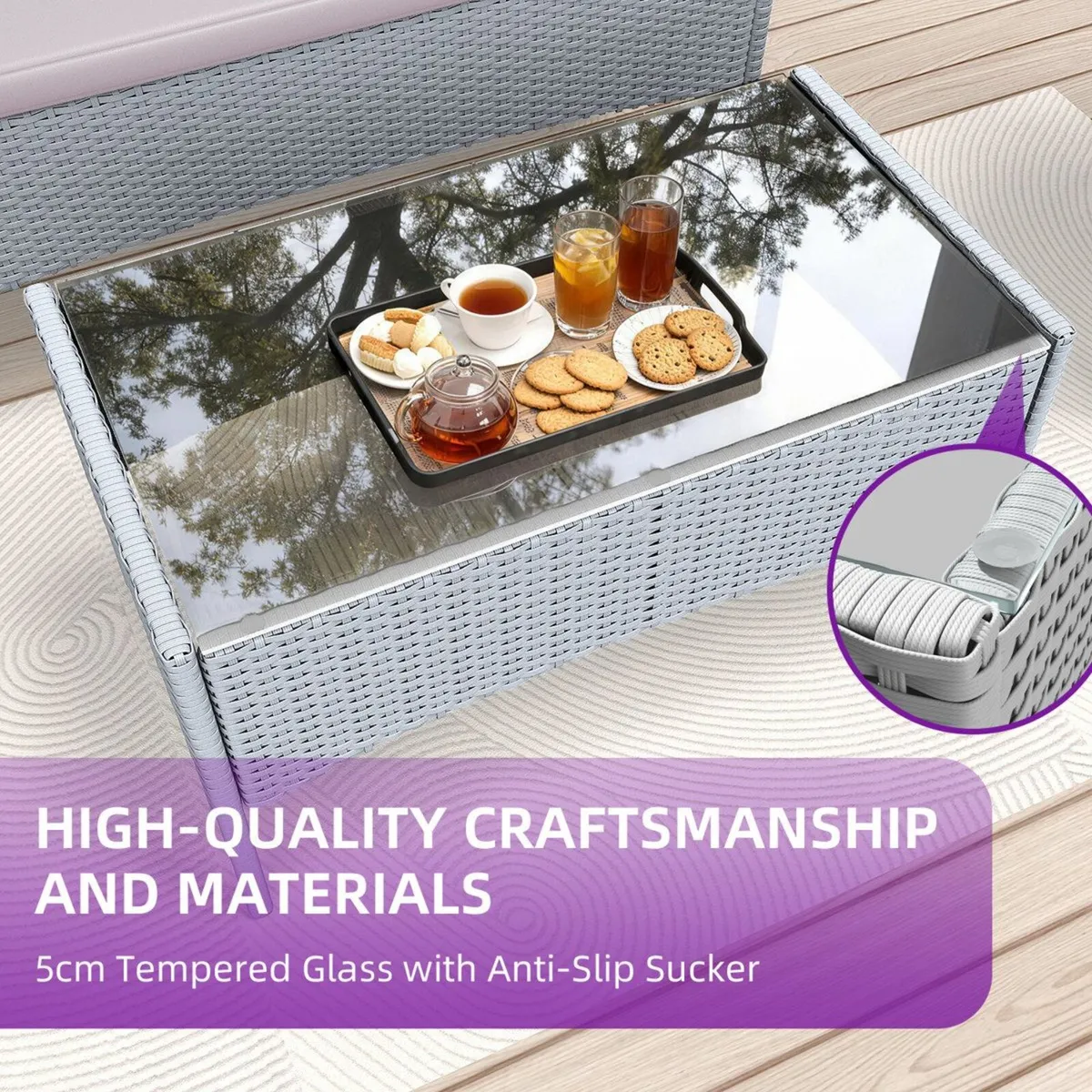 4 Person Rattan Wicker Sofa Set - Image 4