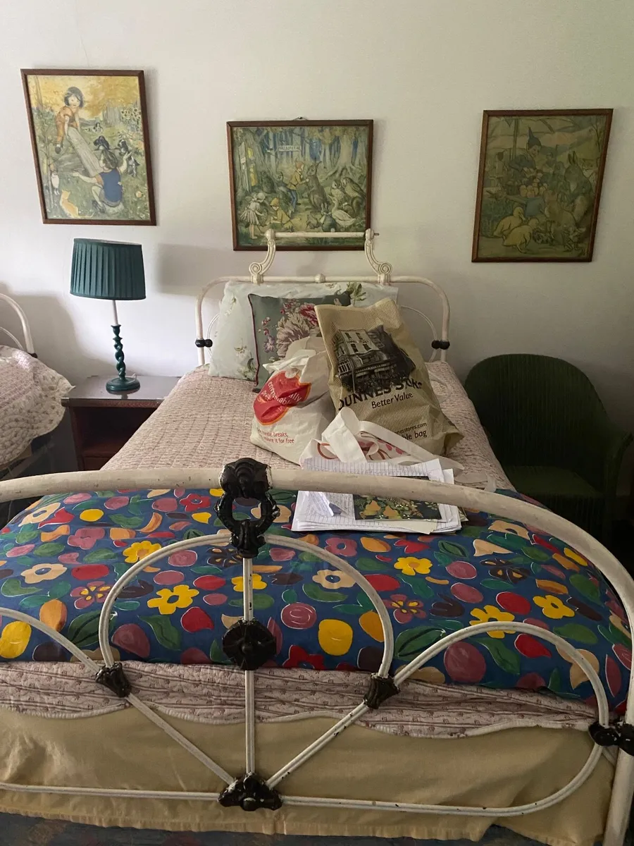 2 Antique Wrought Iron Beds - Image 1